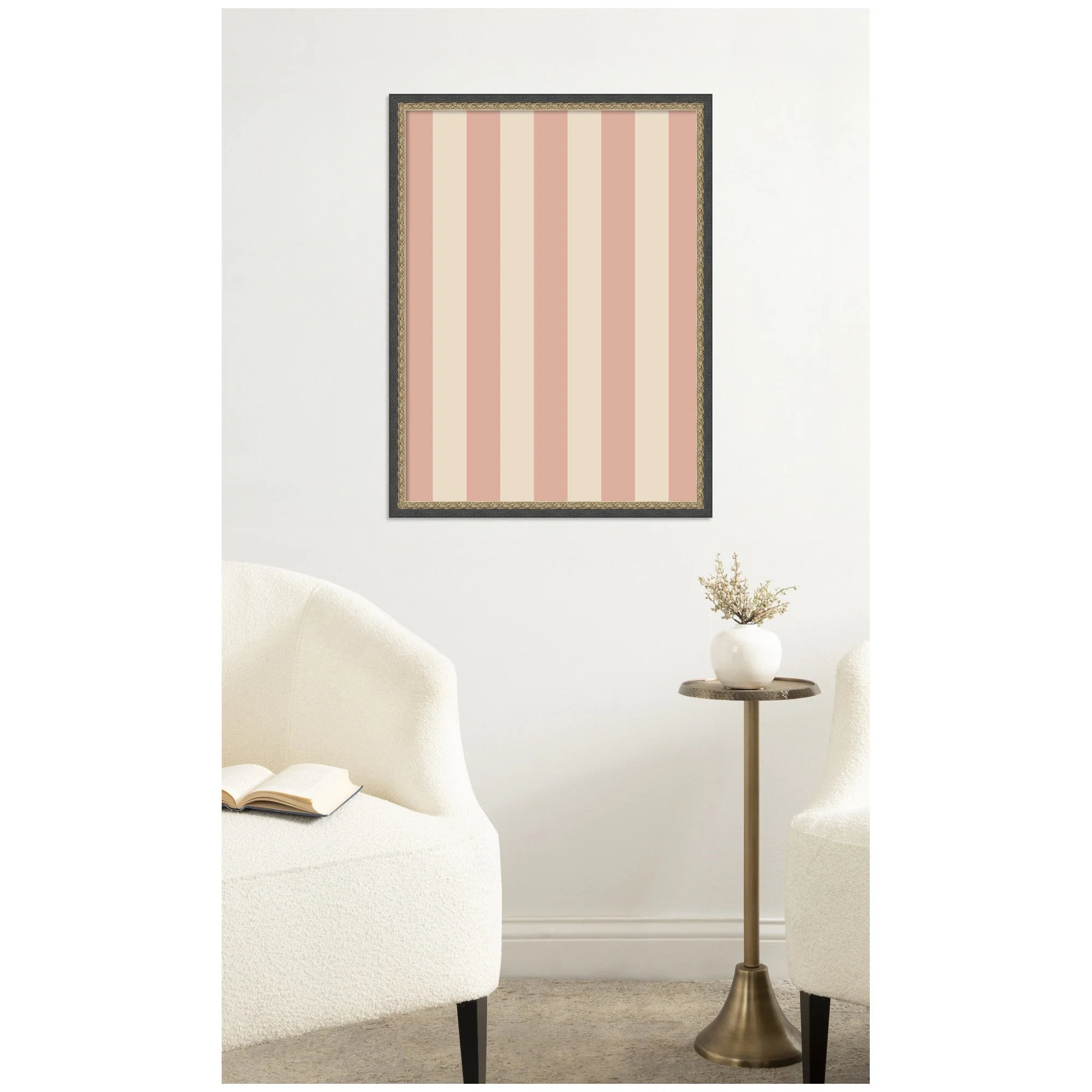 Framed Fabric Pinboard Wide Stripes Pink Wall Organization - Image 19
