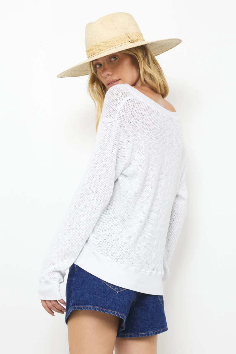 Gabrielle V Neck Mesh Pullover - Image 17