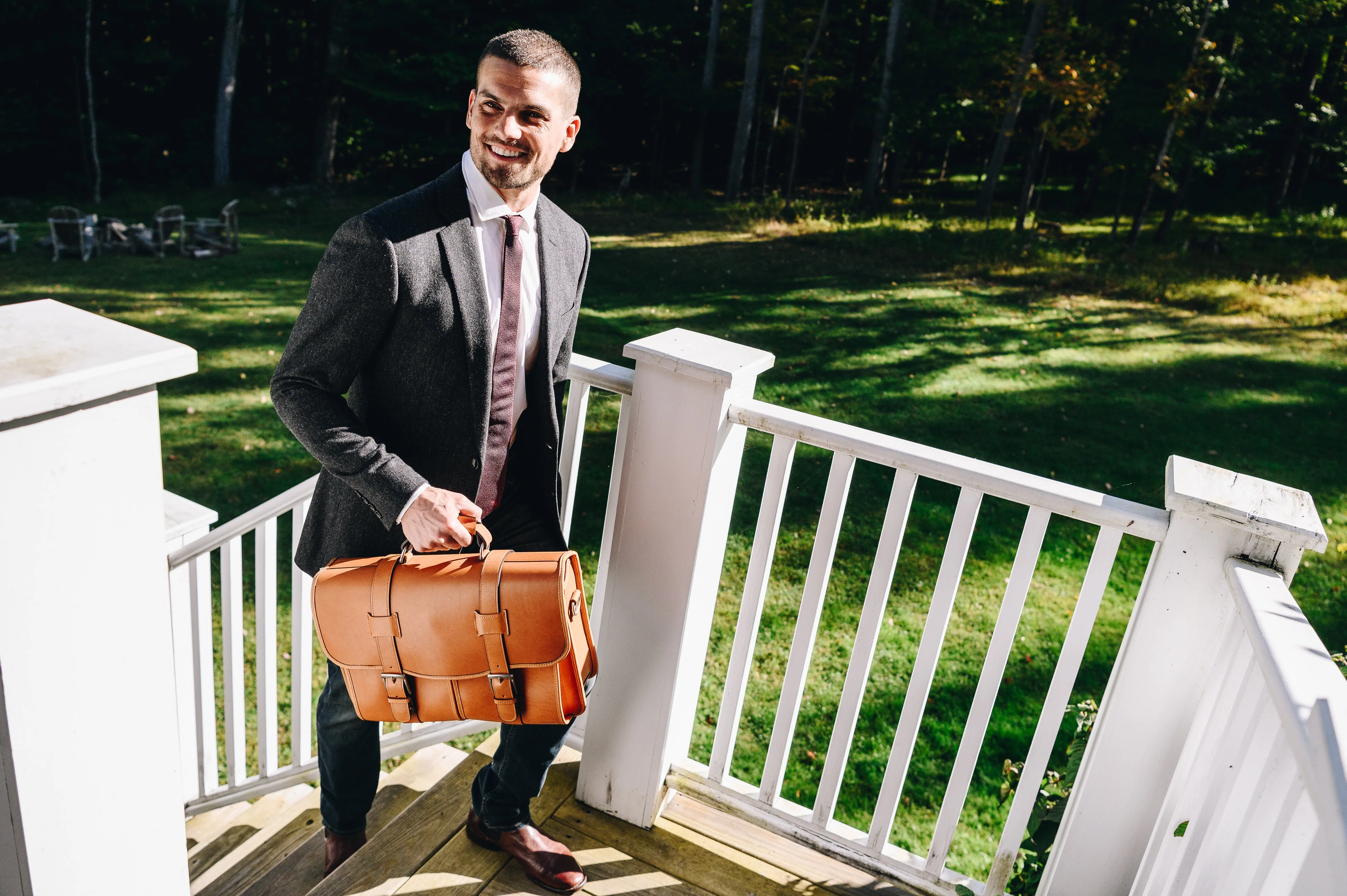 Classic Leather Garfield 15" Laptop Briefcase - Image 22