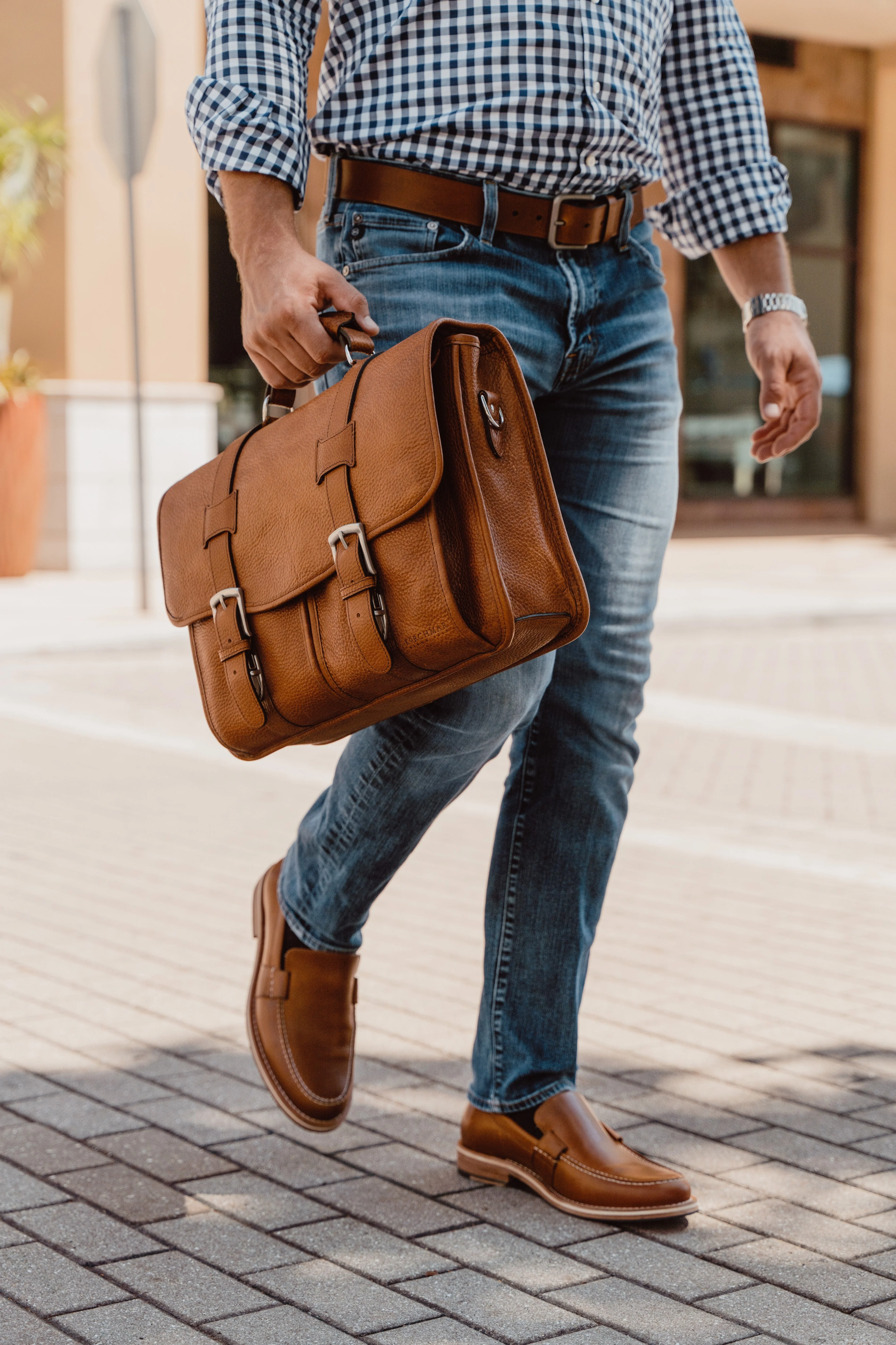 Classic Leather Garfield 15" Laptop Briefcase - Image 45