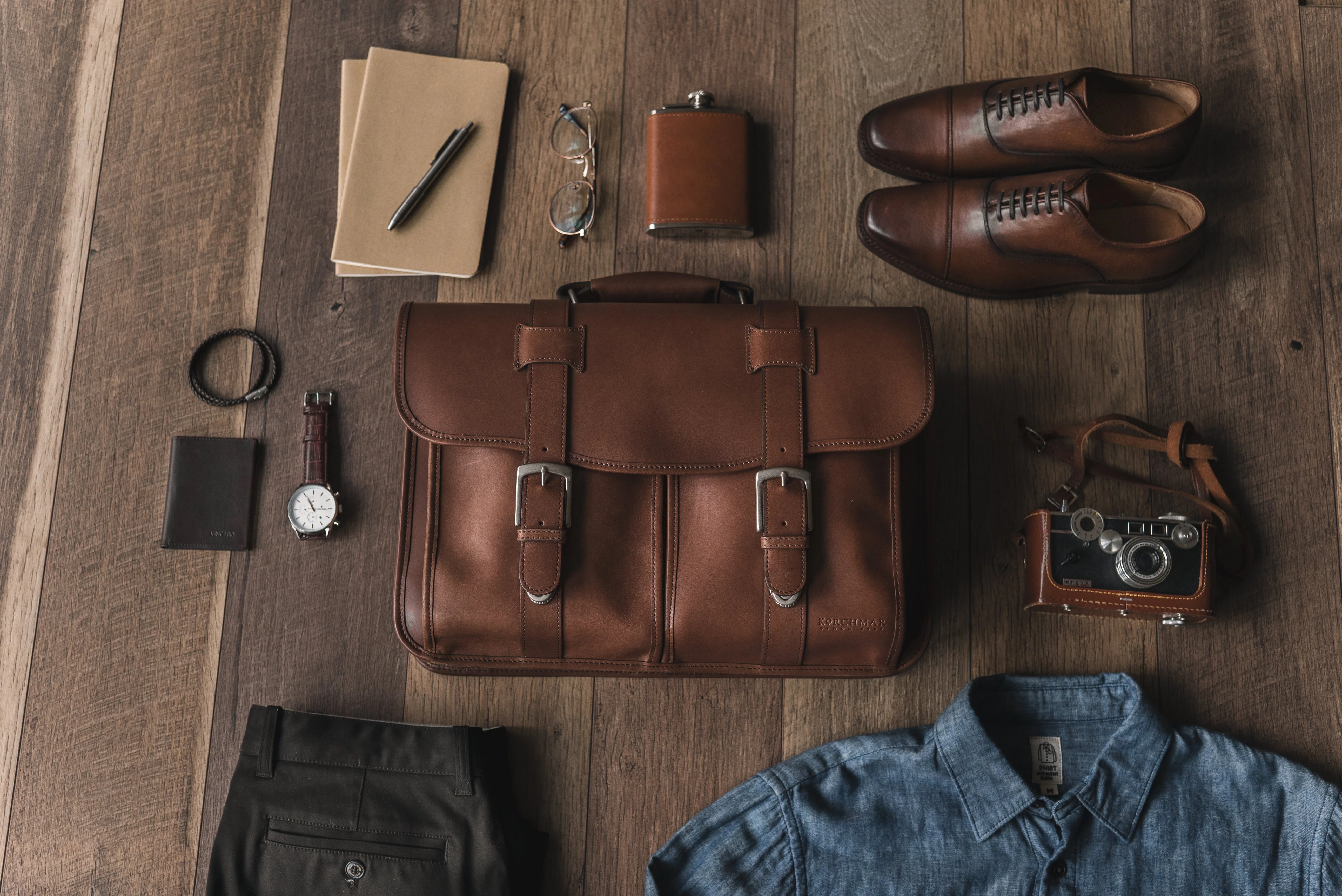 Classic Leather Garfield 15" Laptop Briefcase - Image 62