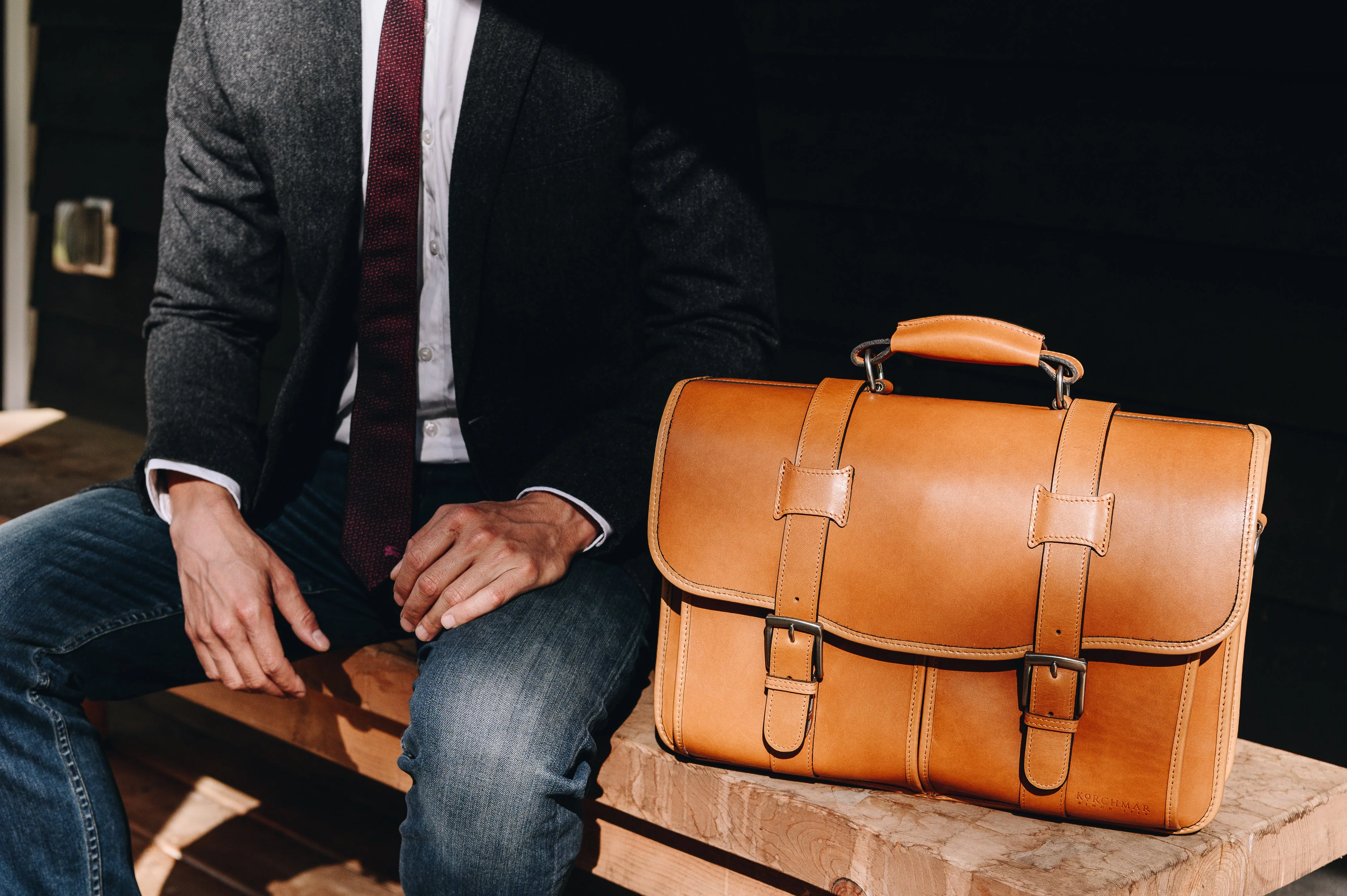 Classic Leather Garfield 15" Laptop Briefcase - Image 67