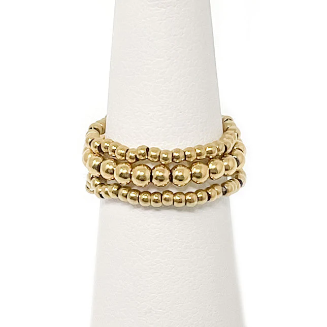 Triple Hematite Ring Stack