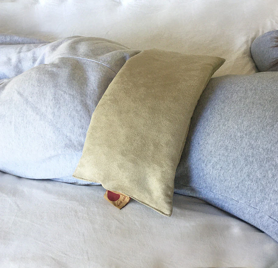 Hot Cherry Cervical Neck Pillow - Tan Ultra-Suede - Image 6