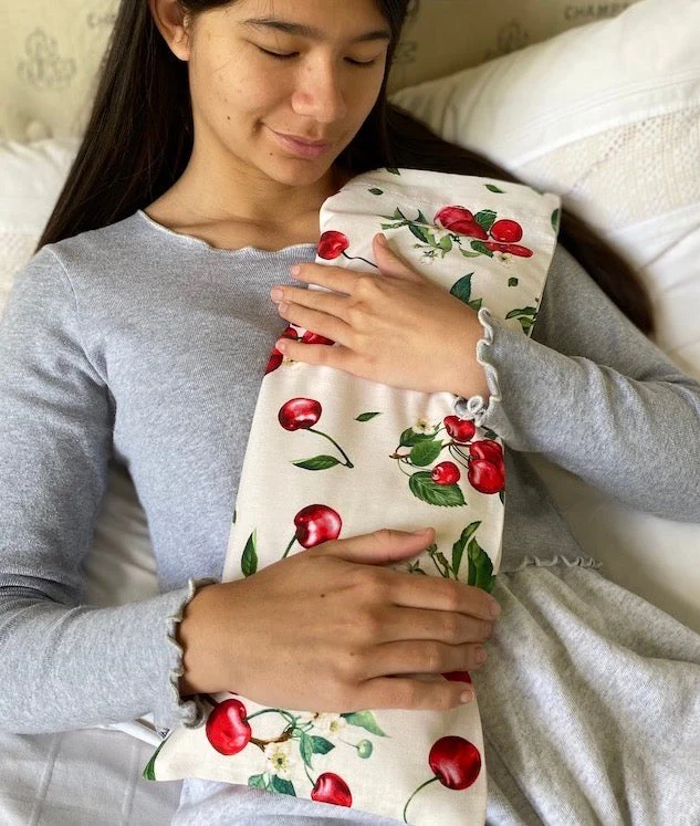 Hot Cherry Cervical Neck Pillow - Natural Denim - Image 2