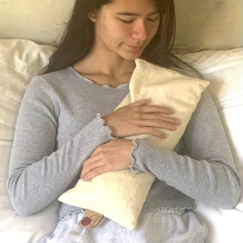 Hot Cherry Cervical Neck Pillow - Natural Denim - Image 4