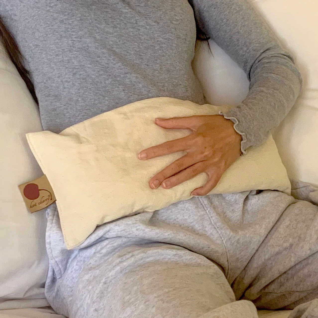 Hot Cherry Cervical Neck Pillow - Natural Denim - Image 5