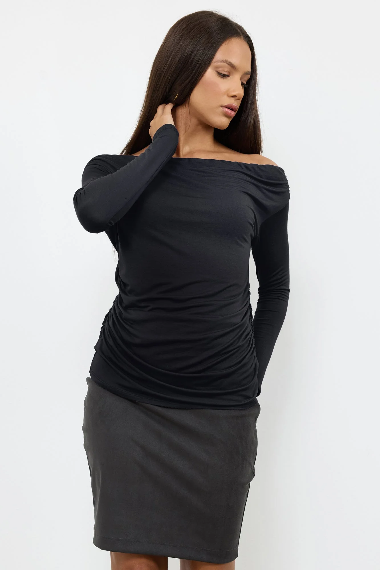 Ivy Off Shoulder Top With Side Shirring