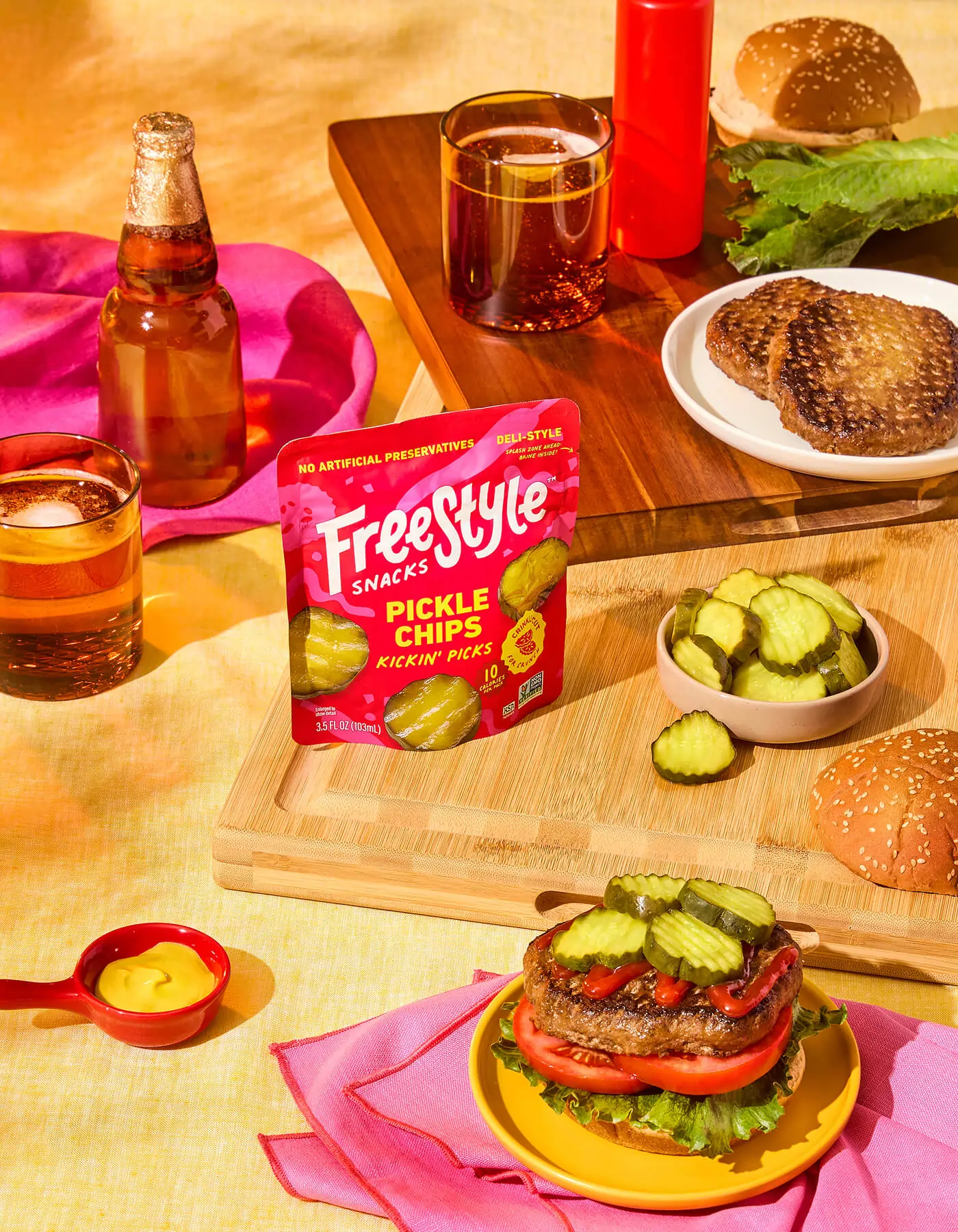 Spicy Crinkle Cut Dill Pickle Chips - Chili Oil (6) Pouches - Image 3