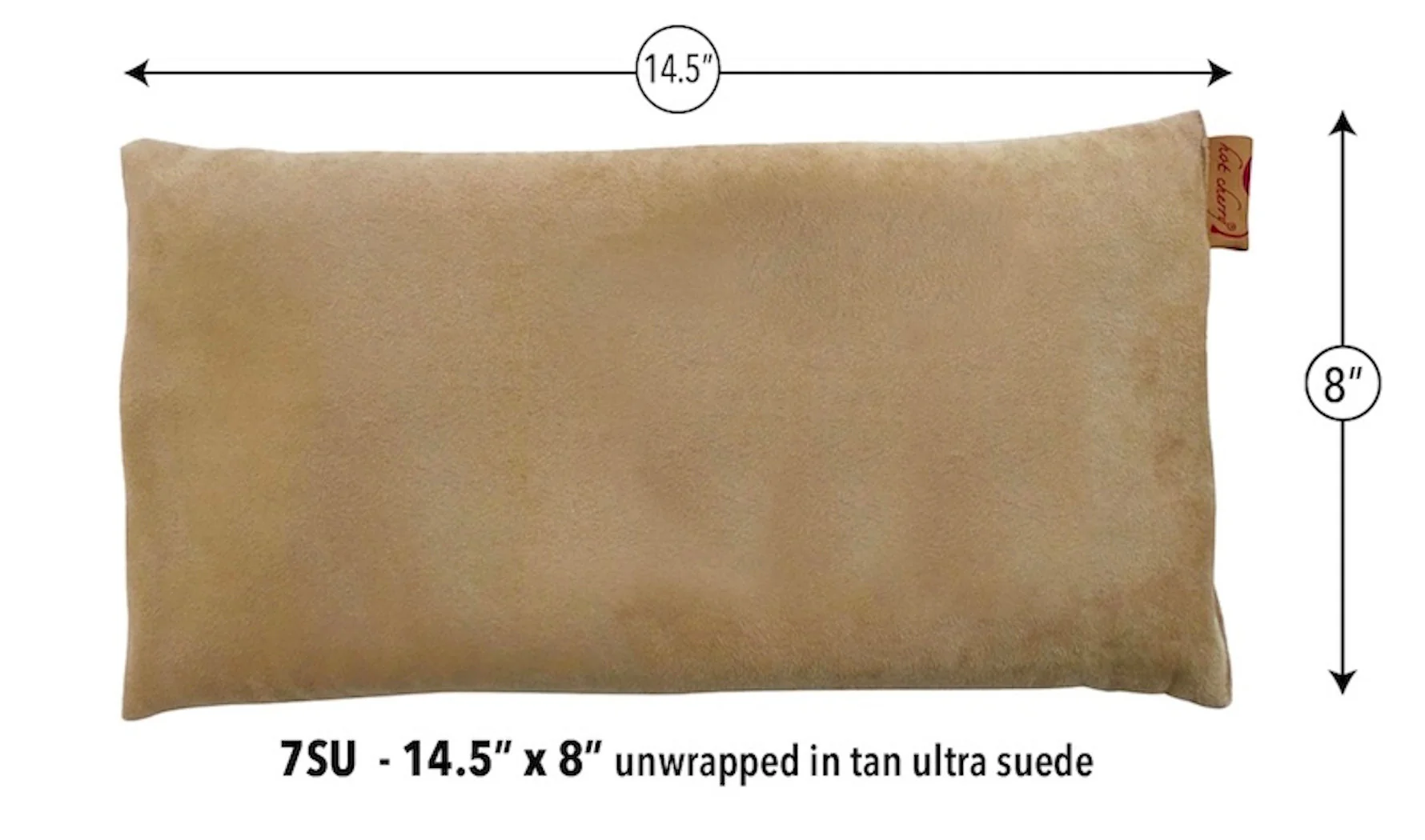 Hot Cherry Stone Large Rectangle Pillow - Tan Ultra-Suede - Image 3