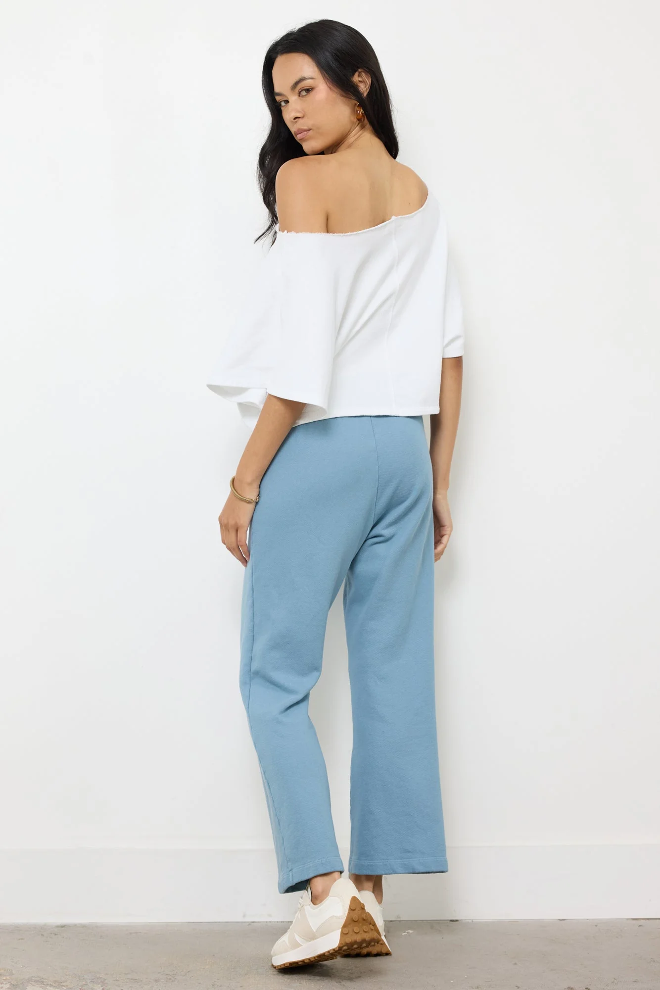 French Terry Off the Shoulder Cotton Top - Image 4