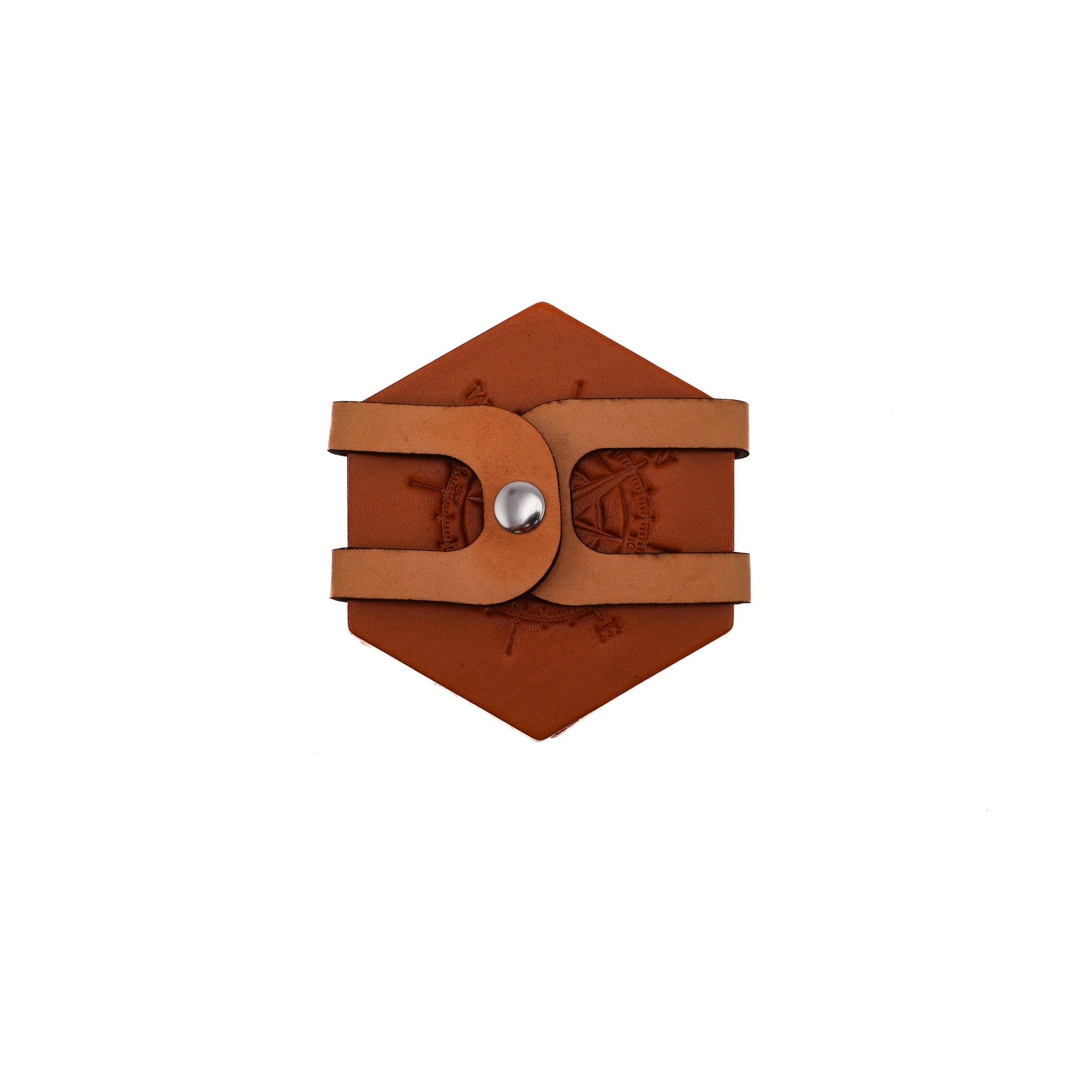 Leather Coaster Set with Holder - 4 Pack - Image 4