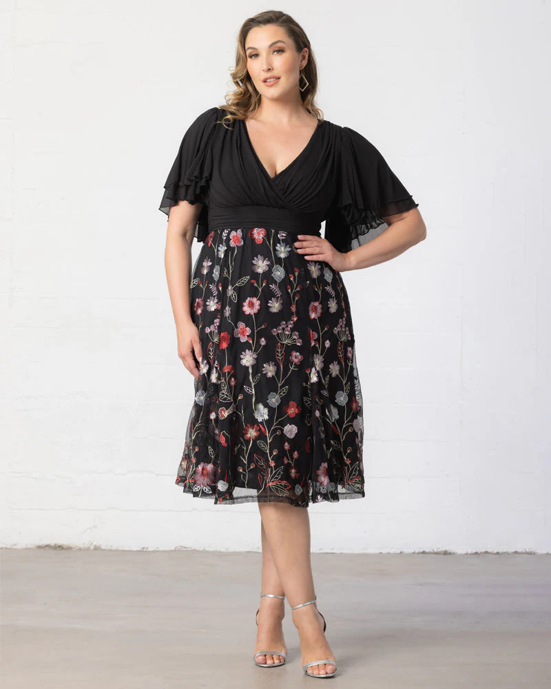 Plus Size Lillian Embroidered Cocktail Dress - Image 2