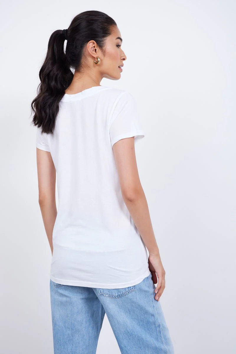 Low V-Neck Boyfriend Lightweight Tee - Image 10