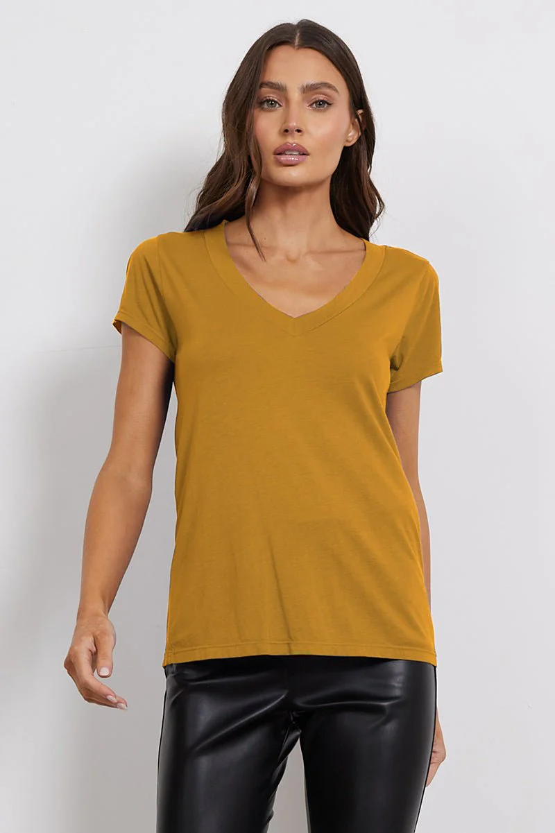 Low V-Neck Boyfriend Lightweight Tee - Image 3