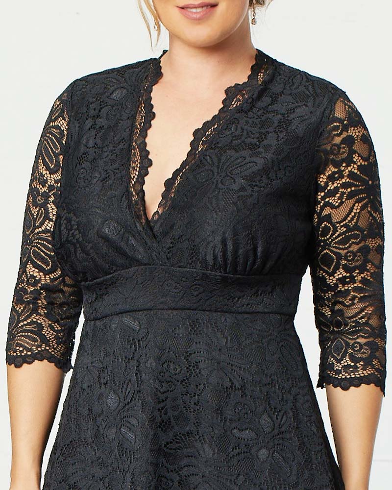 Plus Size Mademoiselle Lace Cocktail Dress - Image 10