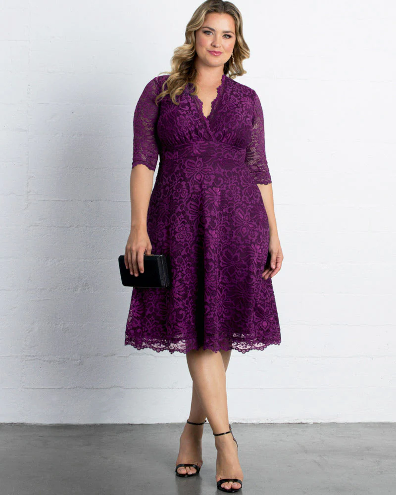 Plus Size Mademoiselle Lace Cocktail Dress - Image 11