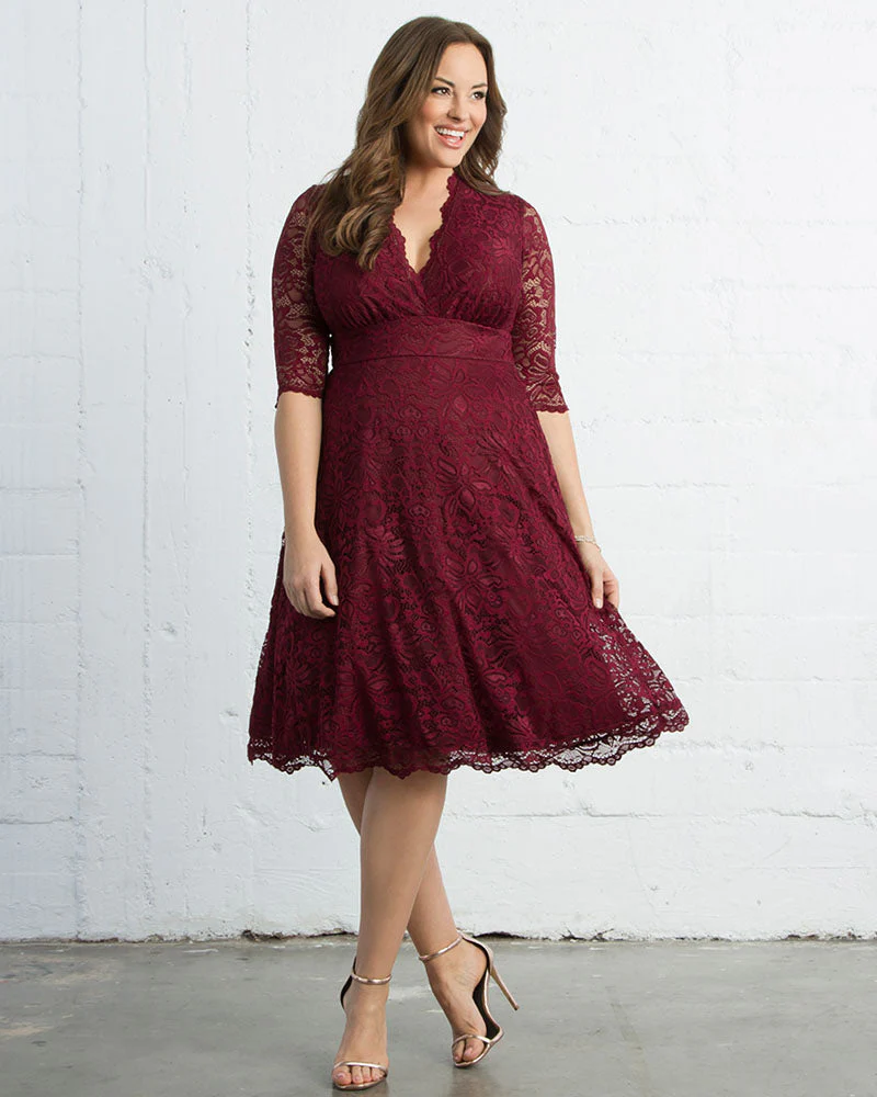 Plus Size Mademoiselle Lace Cocktail Dress - Image 29