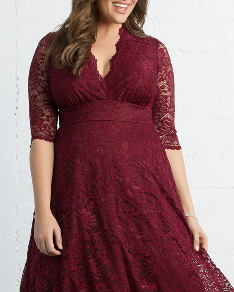 Plus Size Mademoiselle Lace Cocktail Dress - Image 31