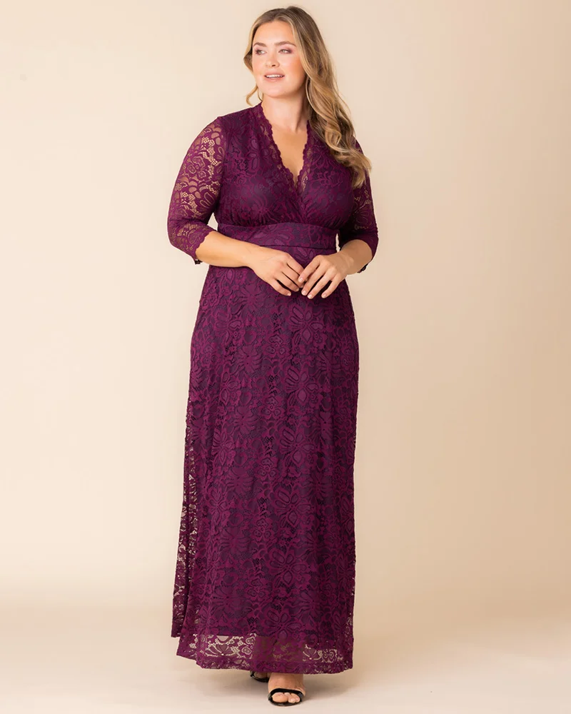 Plus Size Maria Lace Evening Gown - Image 16