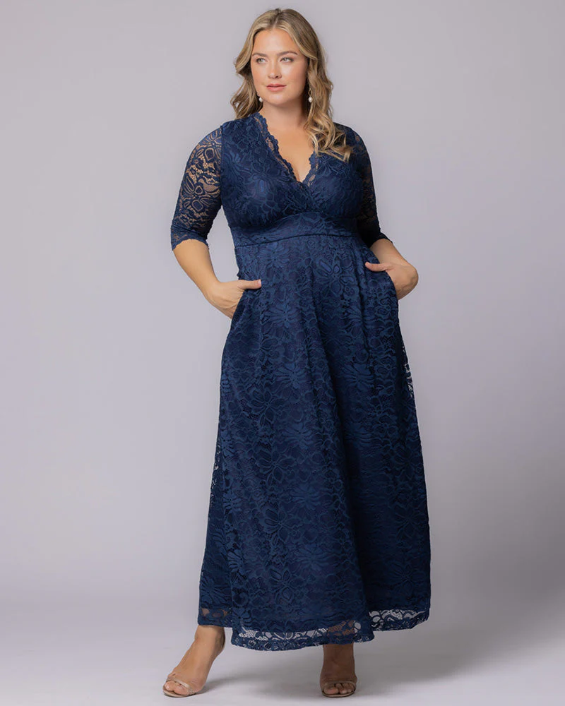Plus Size Maria Lace Evening Gown - Image 6