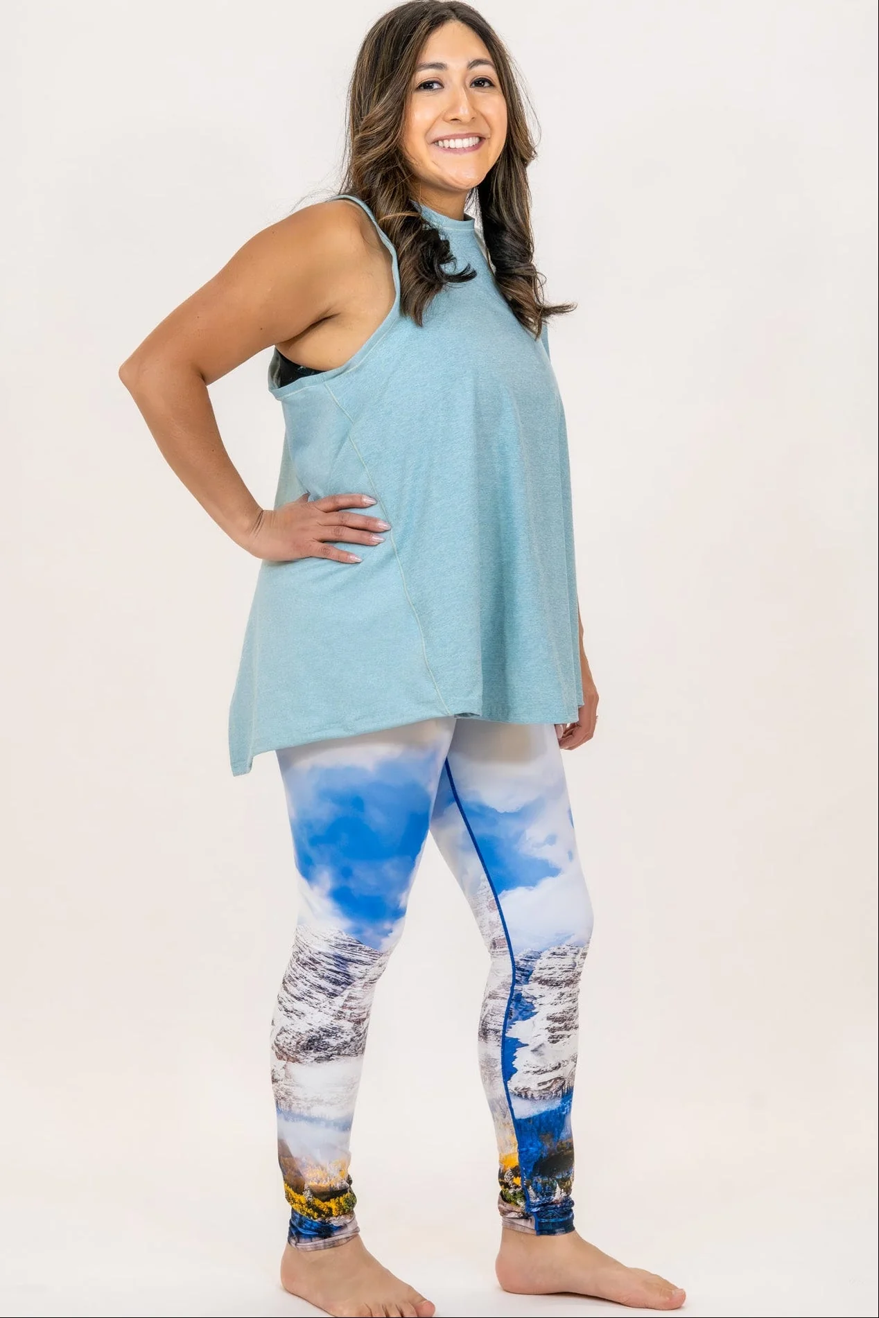 Eco-Friendly Maroon Bells Fall Yoga Pants - Image 2