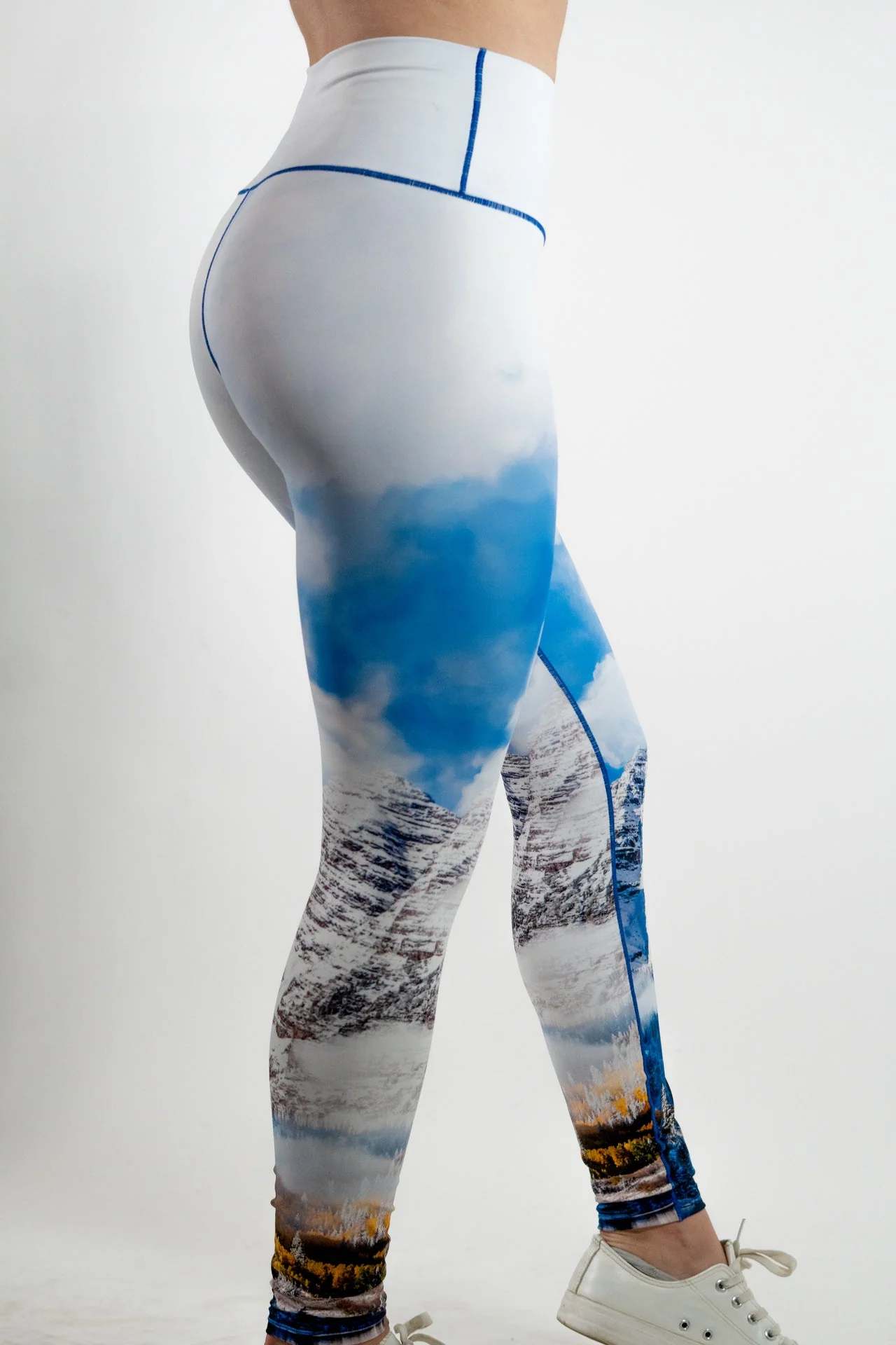 Eco-Friendly Maroon Bells Fall Yoga Pants - Image 6