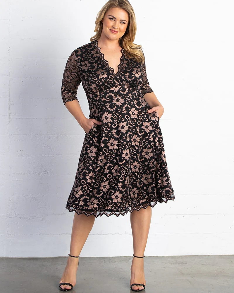Plus Size Mon Cherie Lace Dress - Image 3