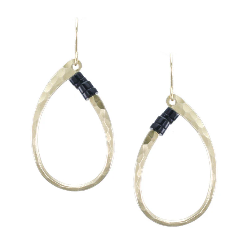 Oval Ring Earring with Gemstone Beads - Image 3