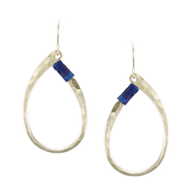 Oval Ring Earring with Gemstone Beads - Image 4