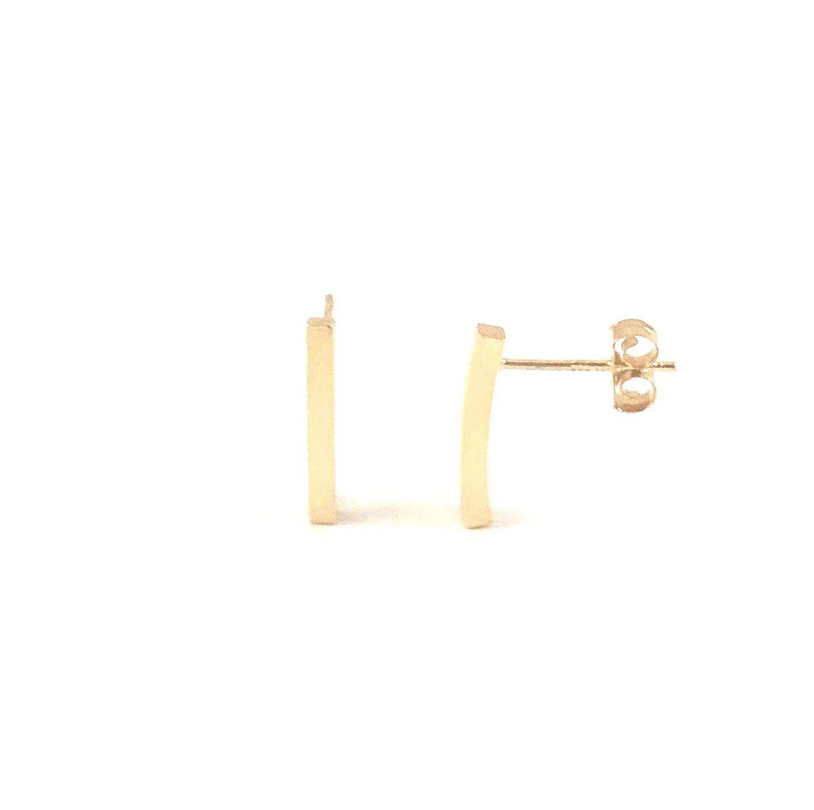 Post Bar Earrings 10K Gold Horizontal Vertical - Image 3