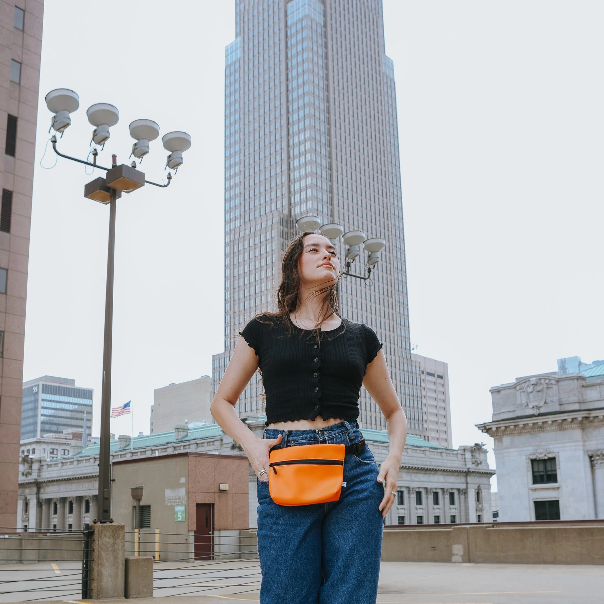 Vegan Leather Belt Bag, Fanny Pack - Purple - Image 6