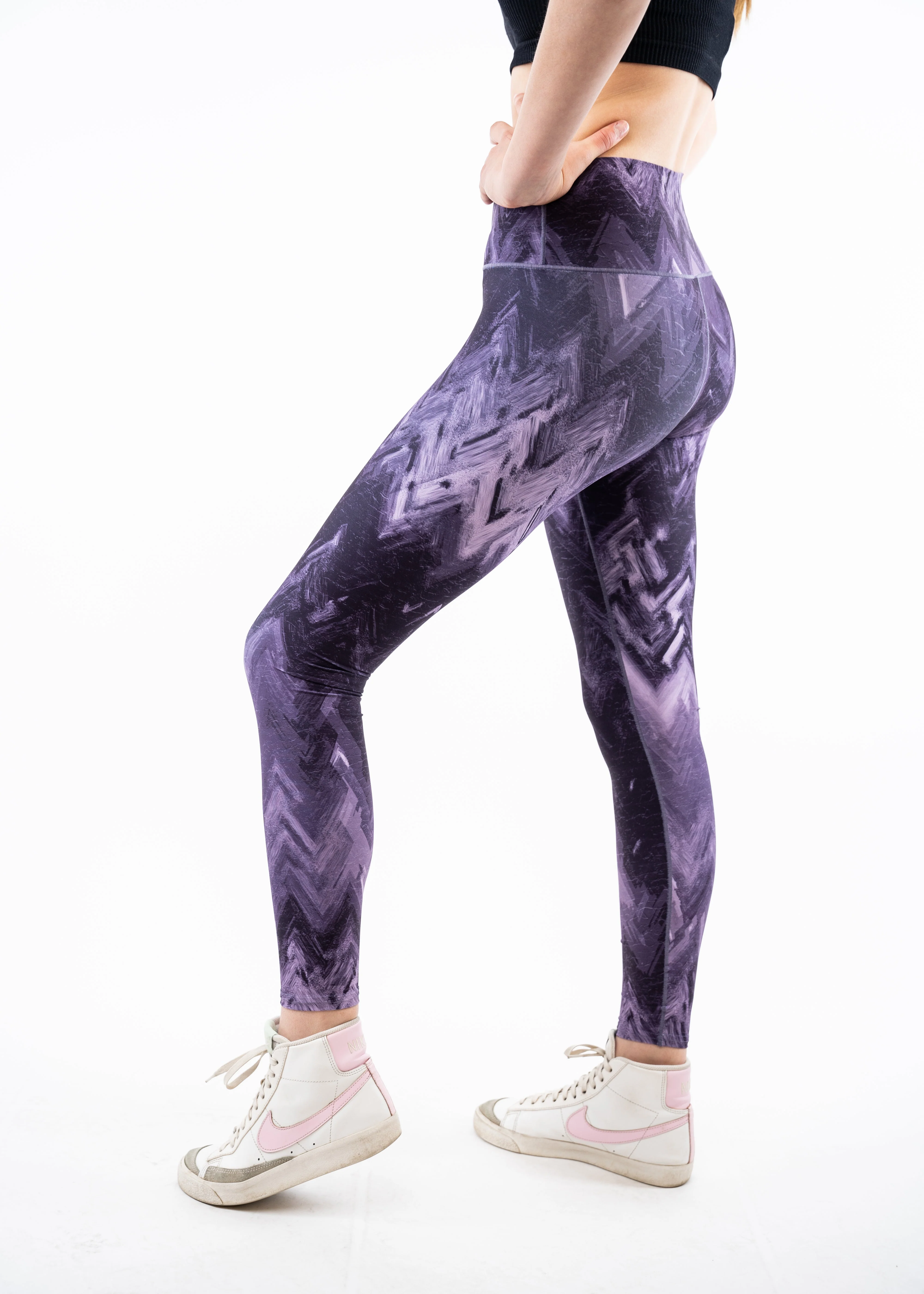 Eco-Friendly Purple Wave Yoga Pants - Image 6