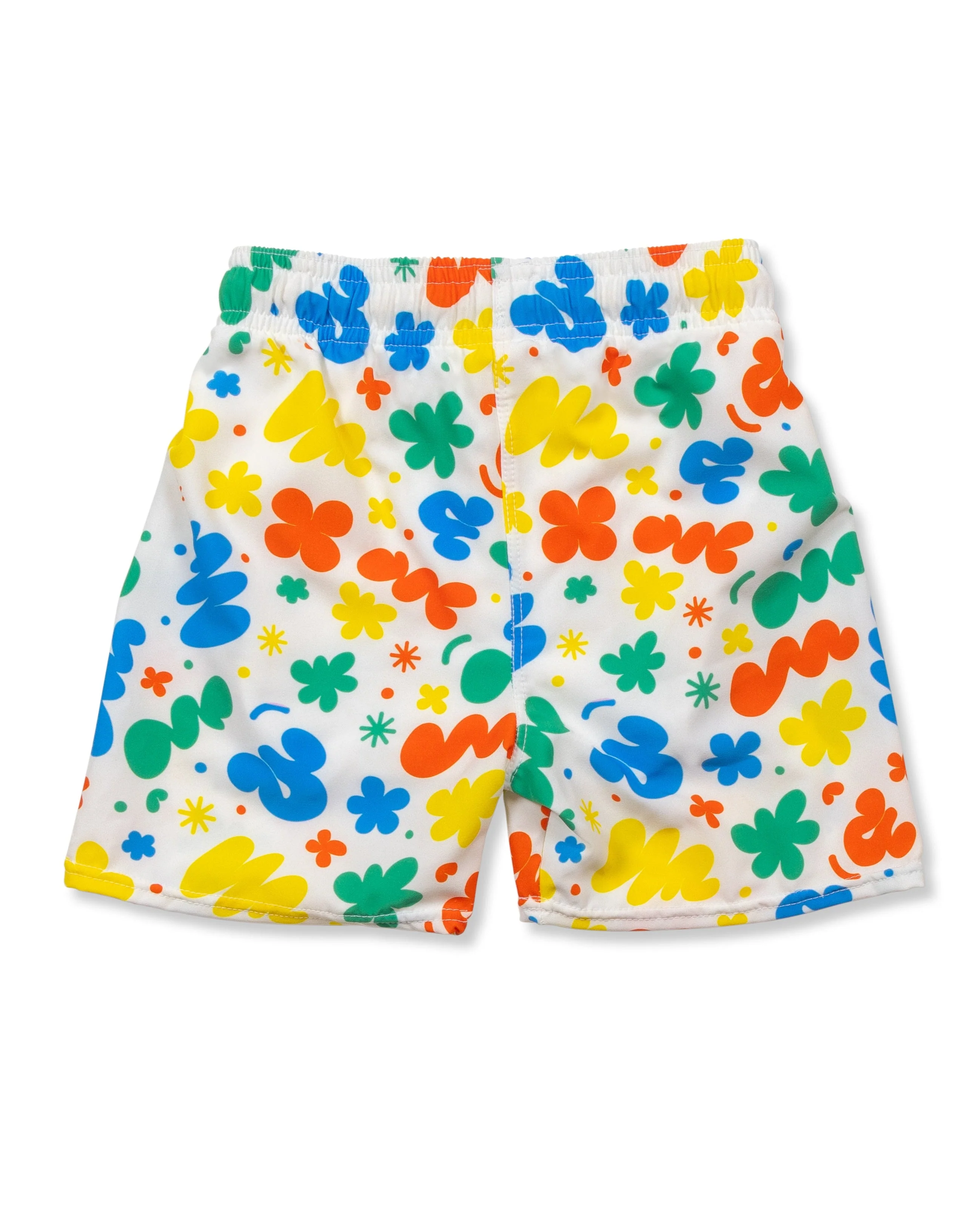 UPF 50 Retro Squiggle Boys Lined Swim Trunks - Image 3