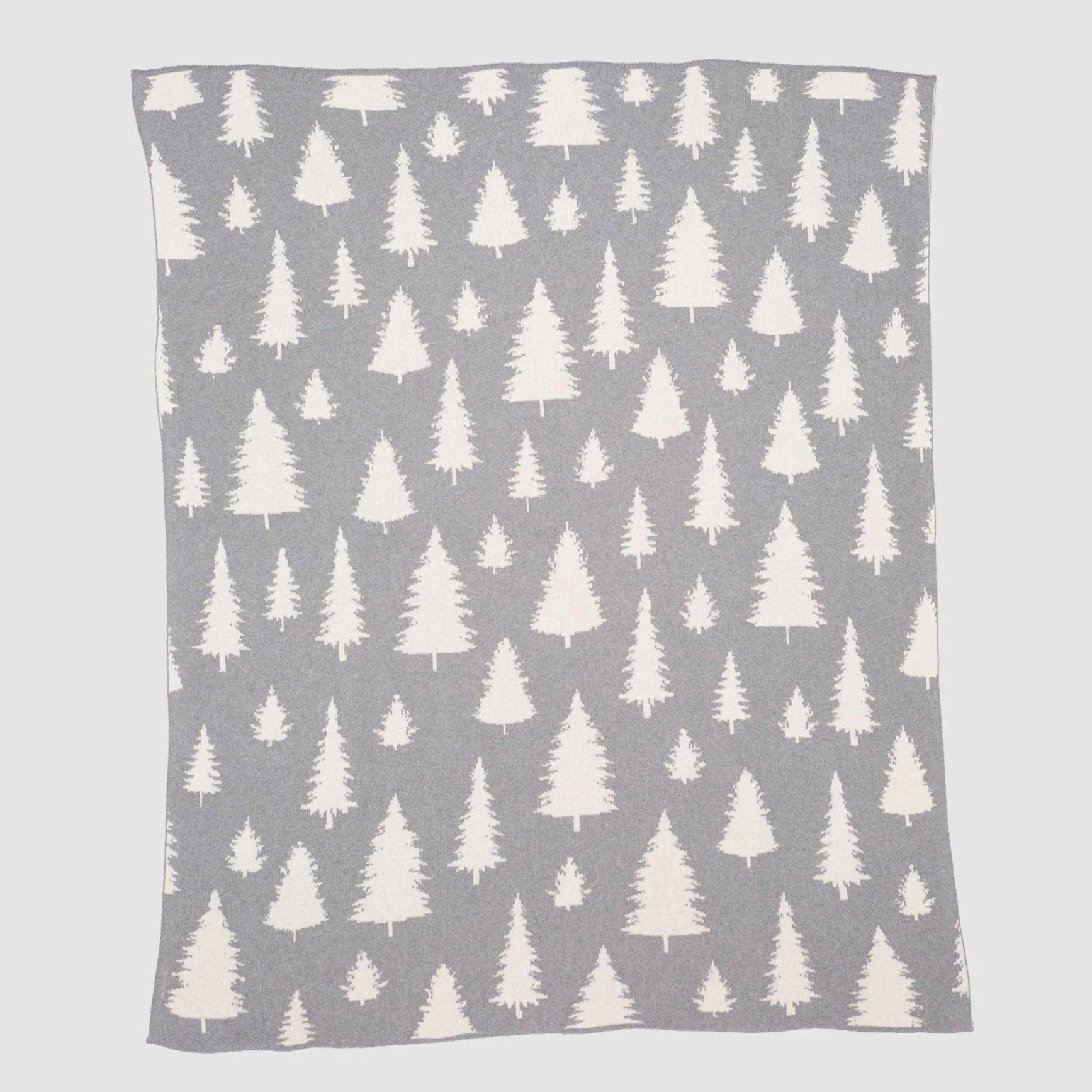 Reversible Sustainable Knit Throw Blanket - Fir Trees - Image 3