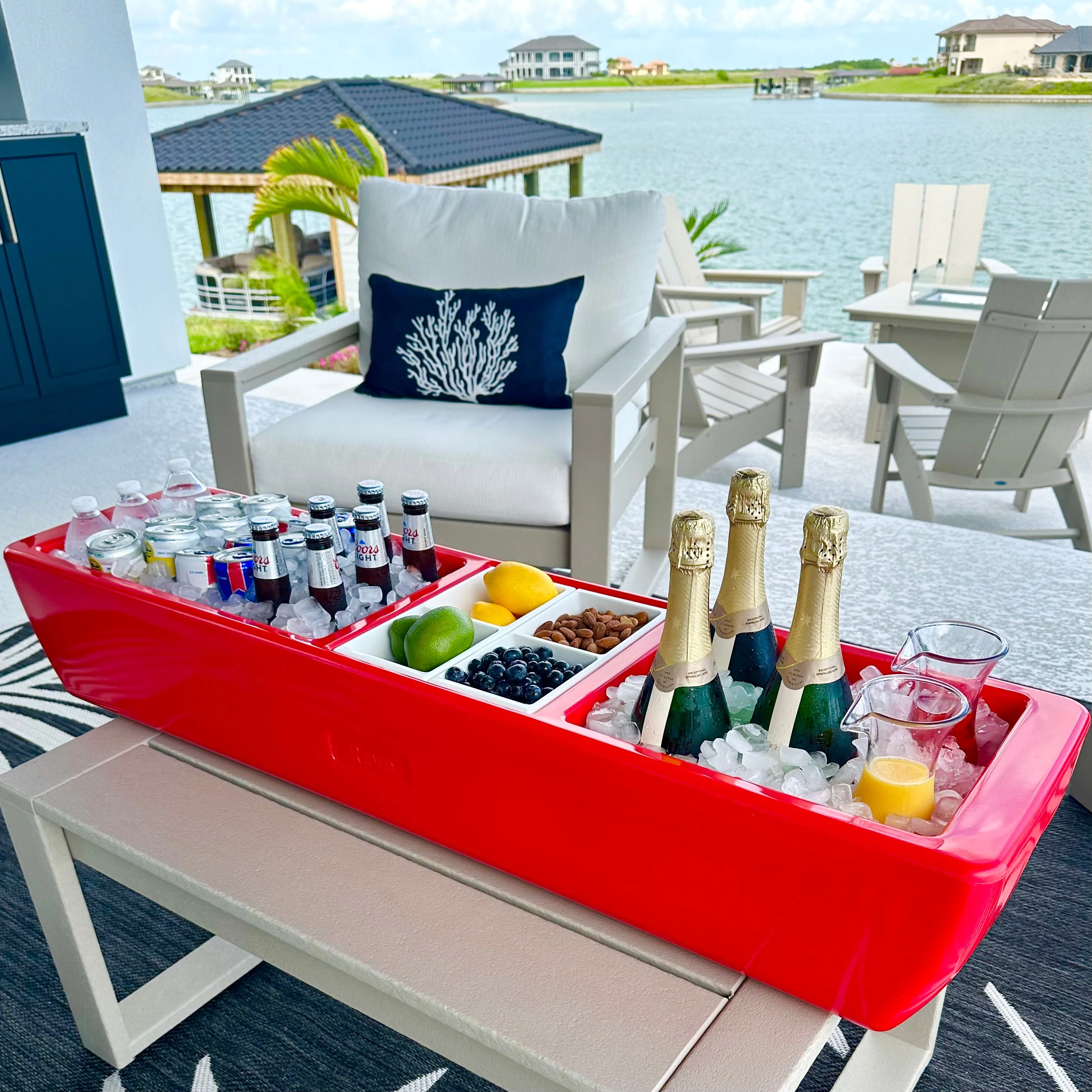 Insulated Party Barge Beverage Cooler - Cherry Red - Image 3
