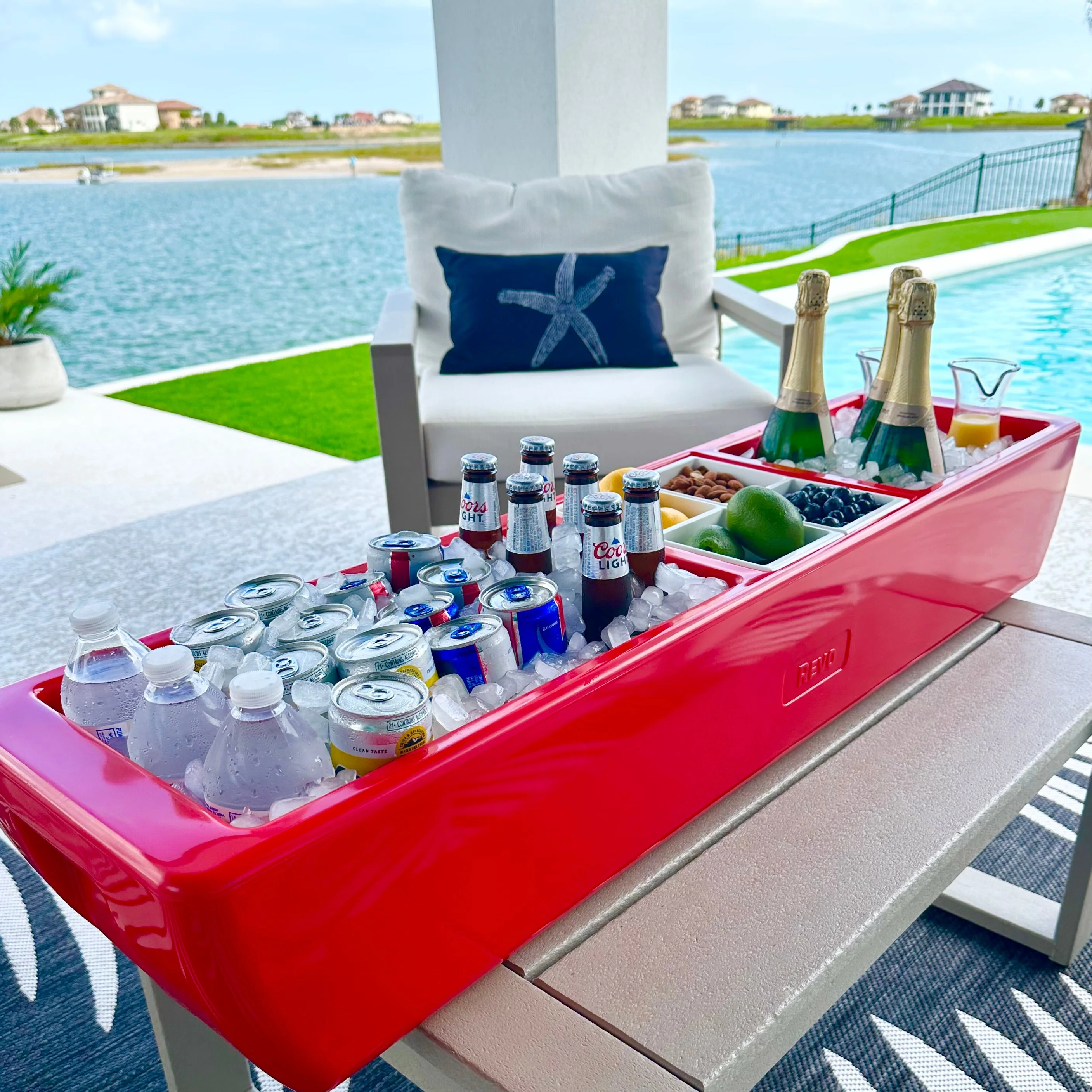 Insulated Party Barge Beverage Cooler - Cherry Red - Image 4