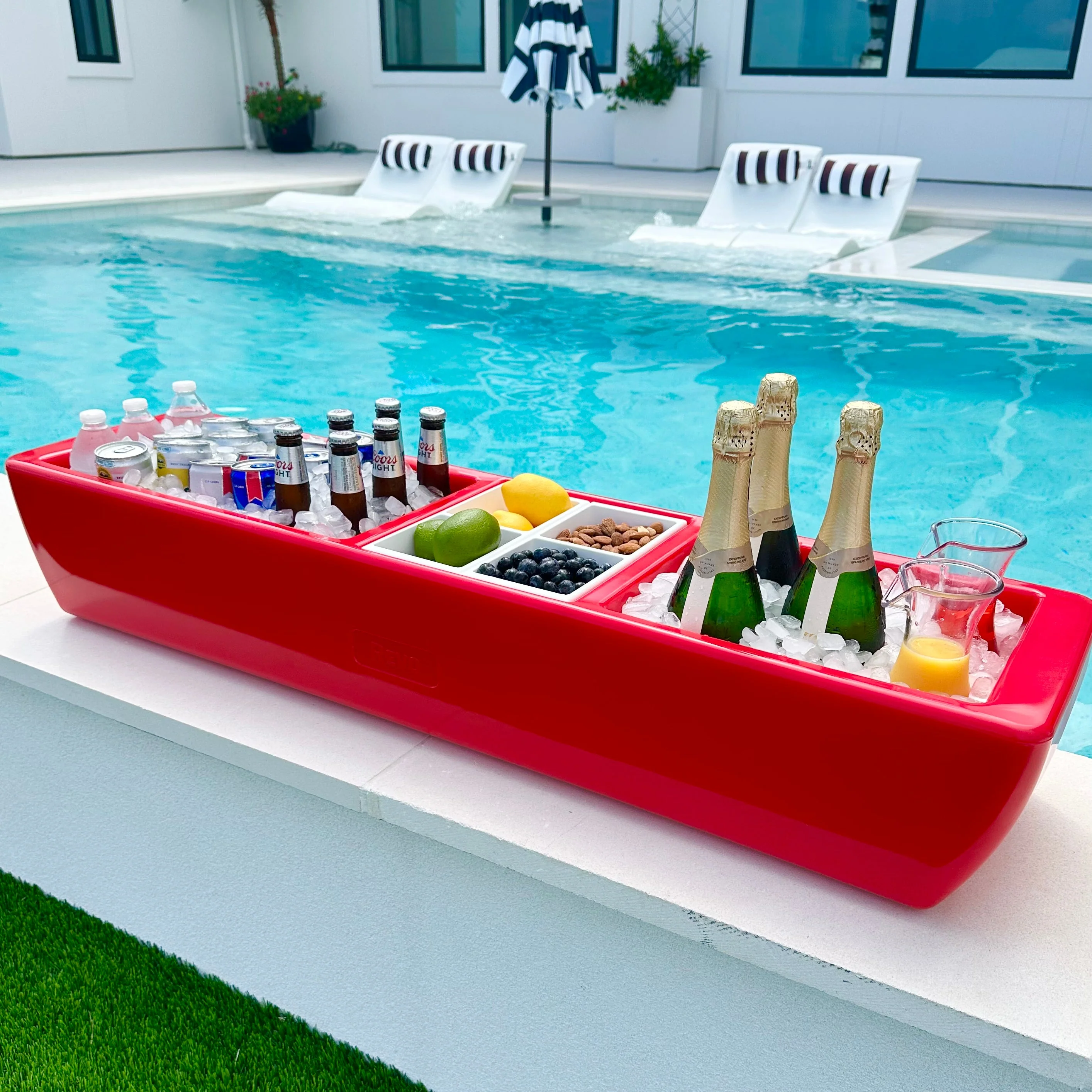 Insulated Party Barge Beverage Cooler - Cherry Red - Image 5