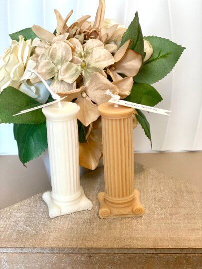 Sculptural Roman Column Soy Wax Pillar Candle