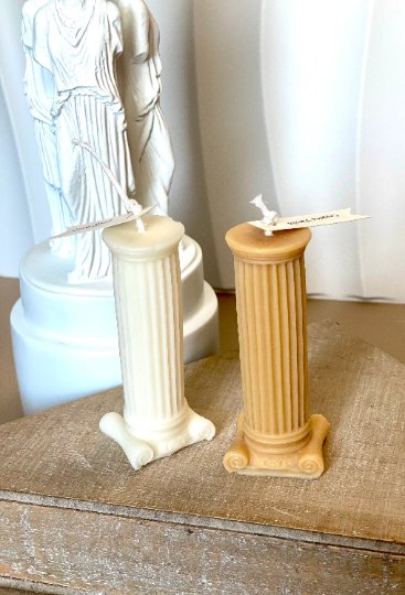 Sculptural Roman Column Soy Wax Pillar Candle - Image 4