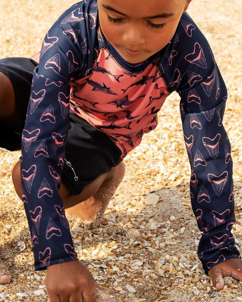 Boys Shark Bite UPF Long Sleeve Sun Shirt - Image 2