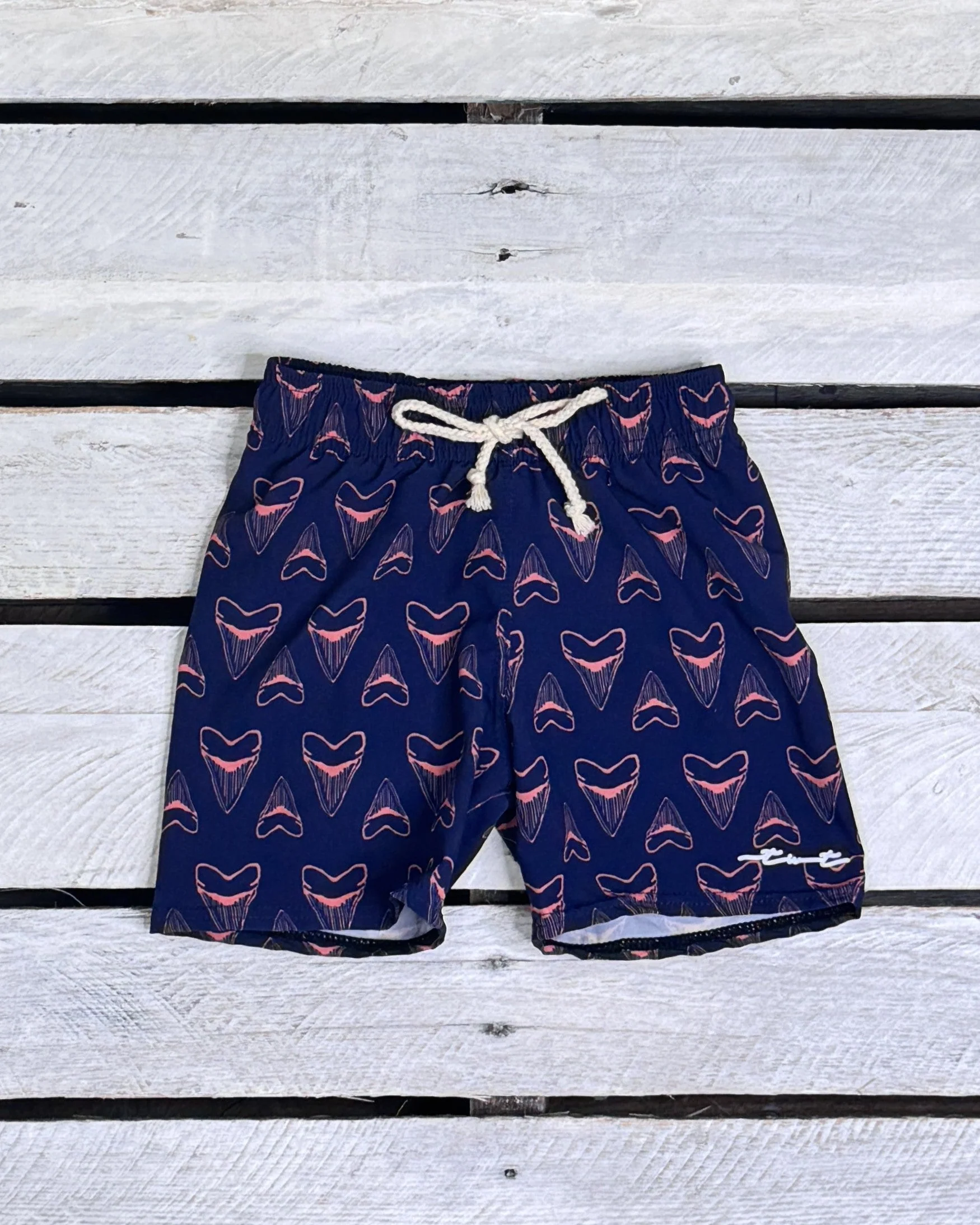 Boys Shark Bite Breathable UPF 50 Swim Trunks - Image 3