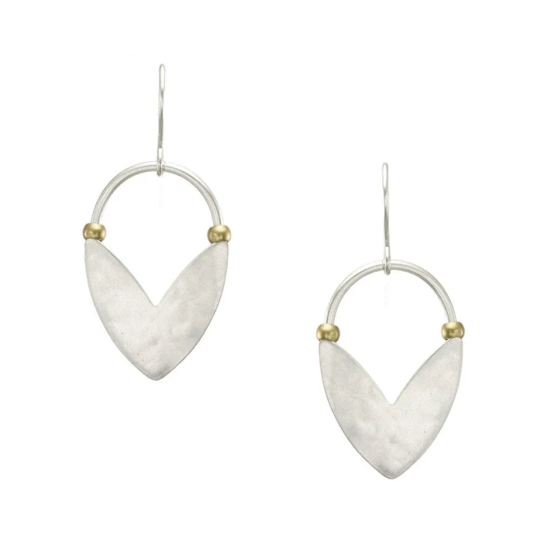 Small Chevron Leaf with Beads Earring