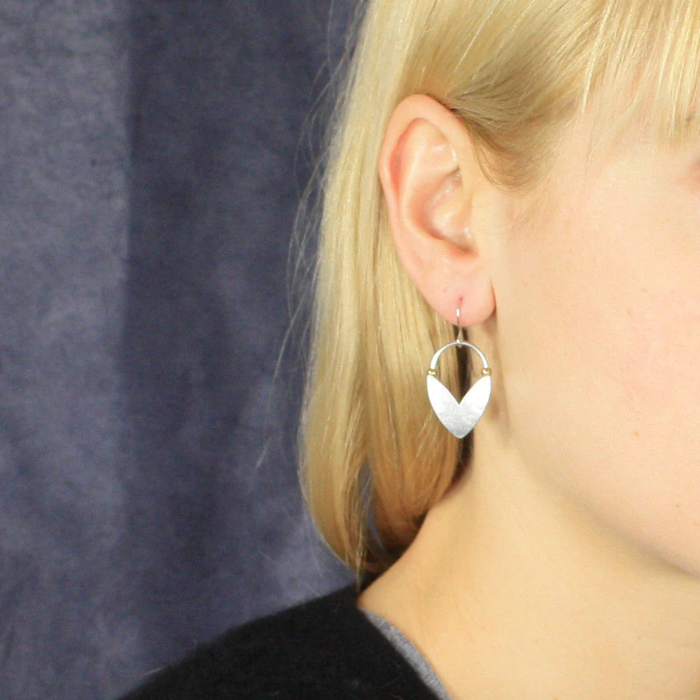 Small Chevron Leaf with Beads Earring - Image 2