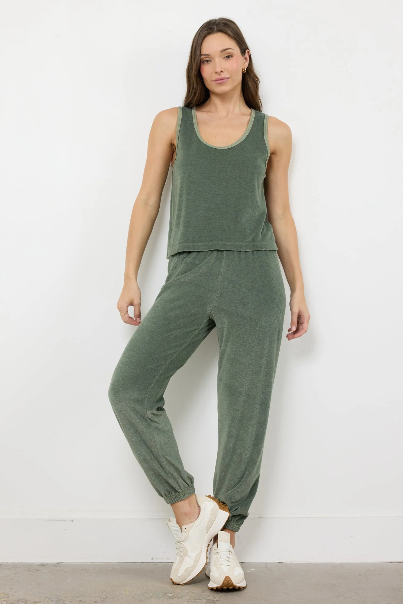 Velour Crop Scoop Neck Tank Top - Sonny - Image 3