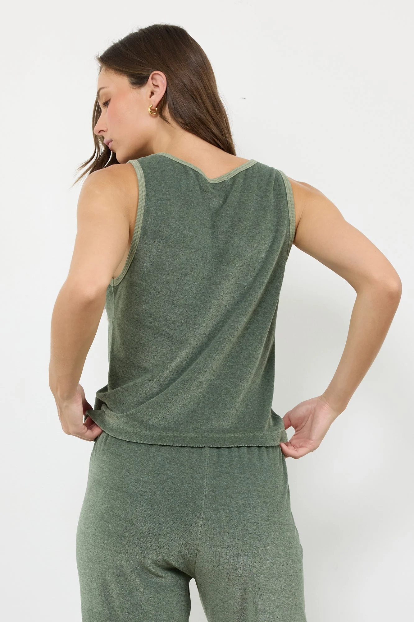 Velour Crop Scoop Neck Tank Top - Sonny - Image 5