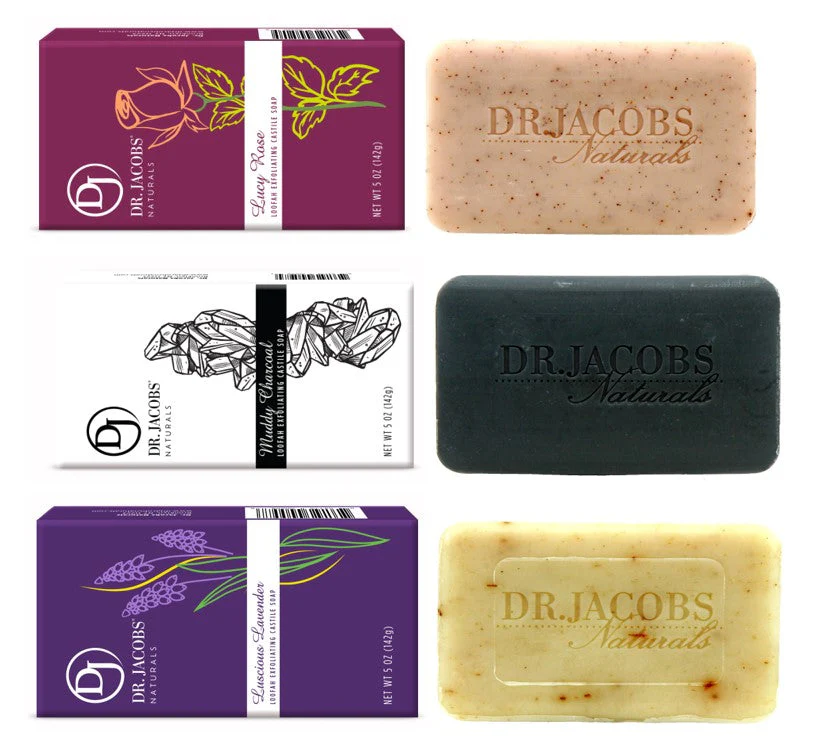 Exfoliating Pure Castile Bar Soap Set - 3 Pack