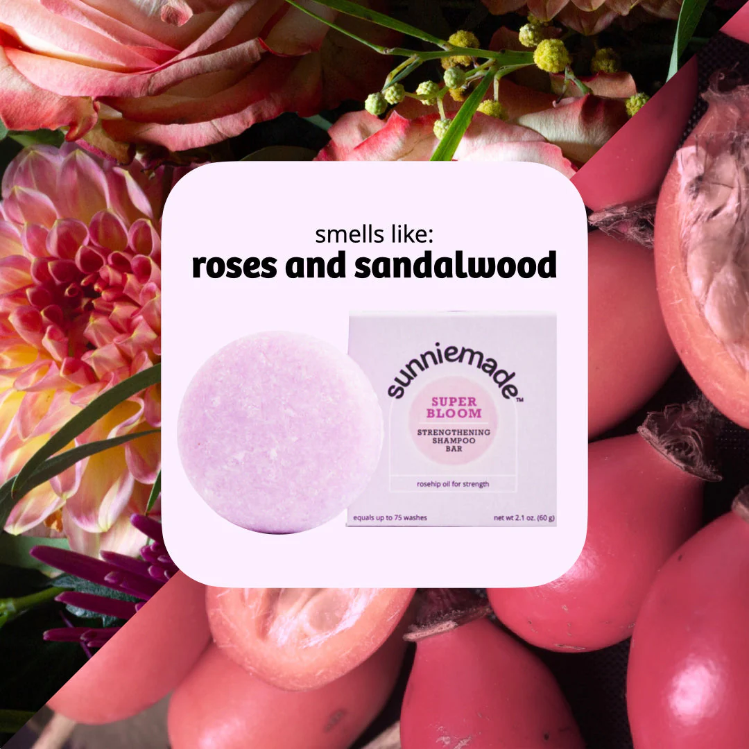 Super Bloom Strengthening Shampoo Bar - Sandalwood & Rose - Image 5