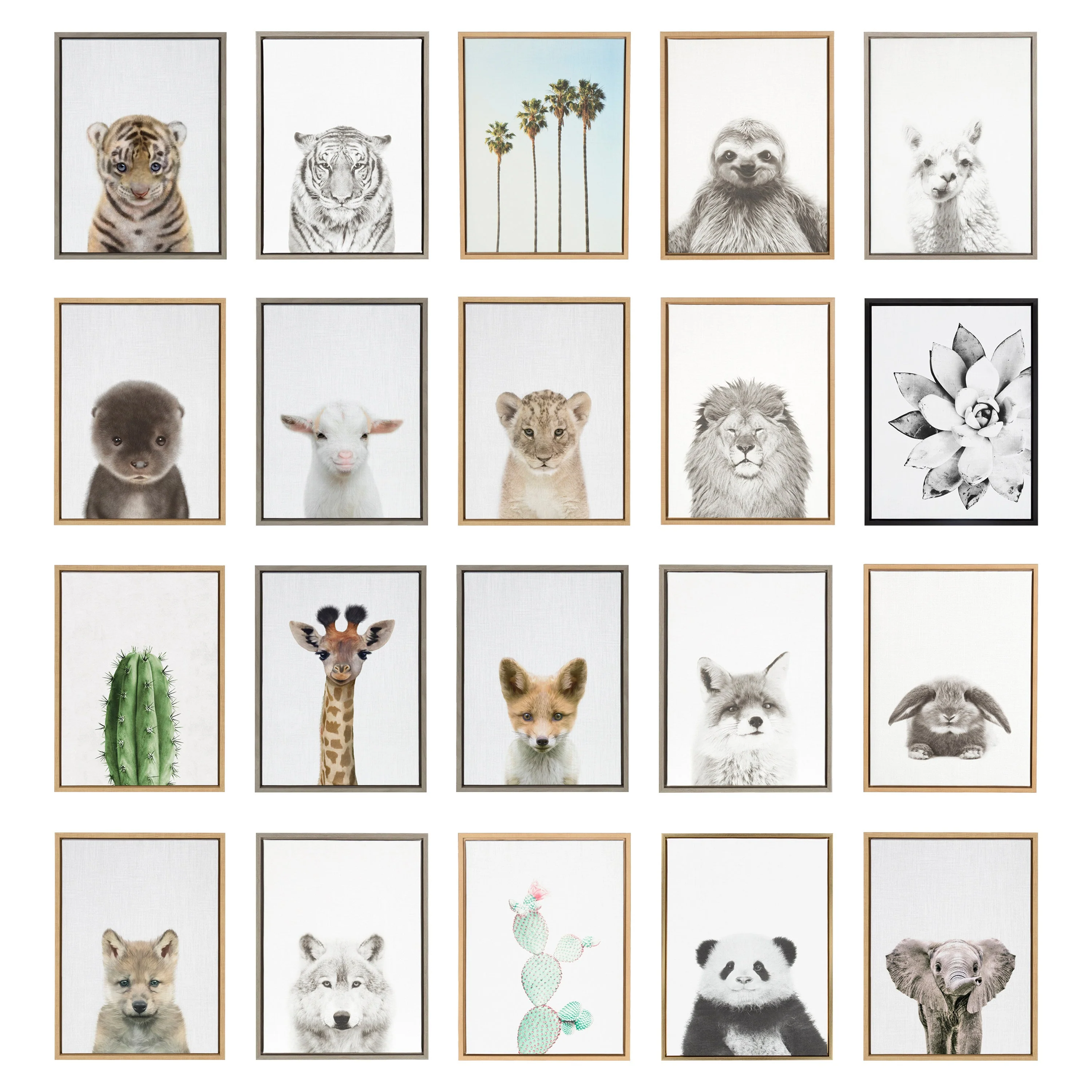 Sylvie Bear Deer and Wolf Framed Canvas Art Set by Simon Te of Tai Prints - Image 8