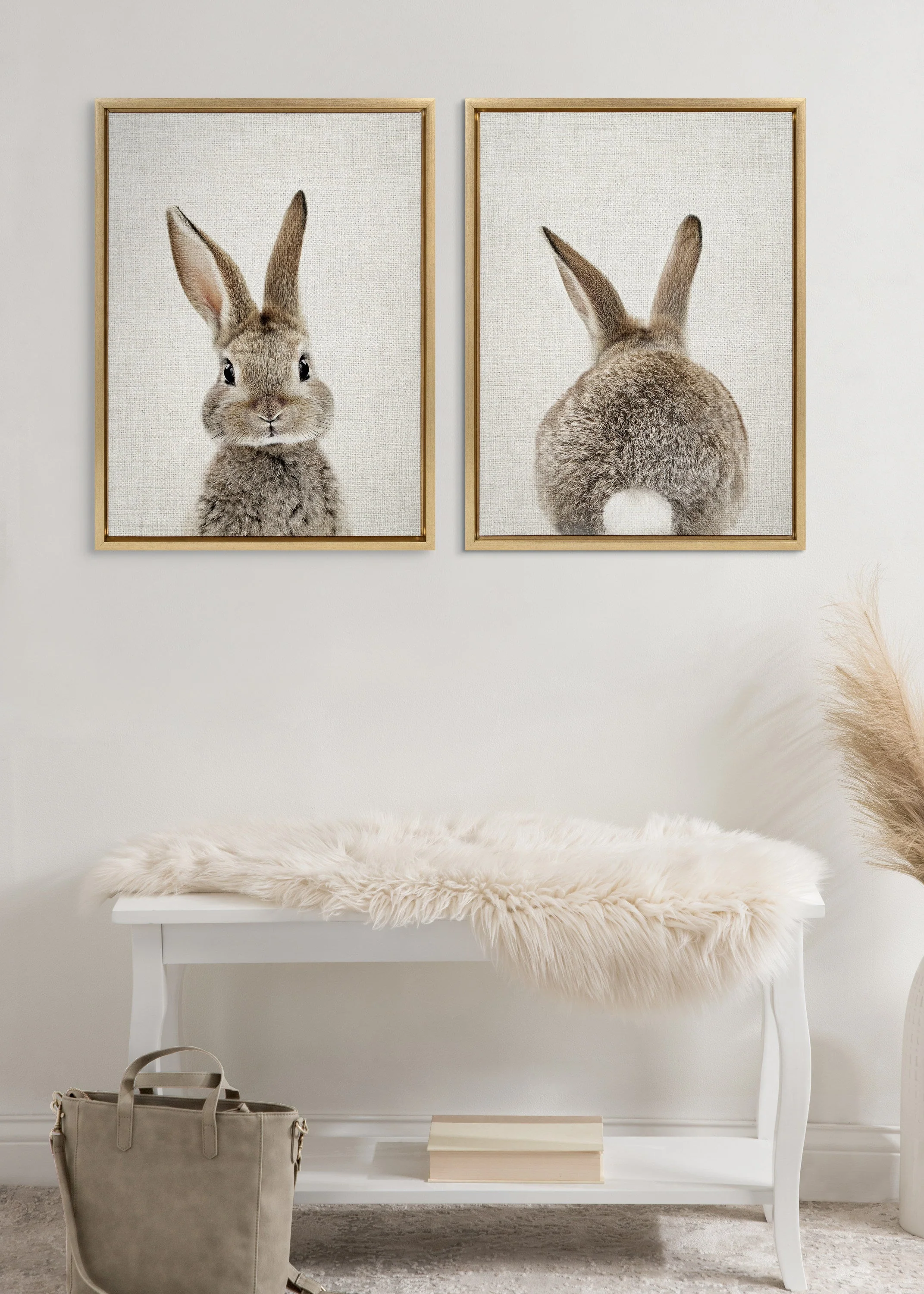Sylvie Bunny Portrait and Bunny Tail Framed Canvas Art Set by Amy Peterson Art Studio - Image 15